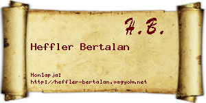 Heffler Bertalan névjegykártya